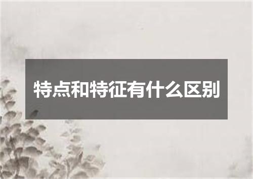 特点和特征有什么区别