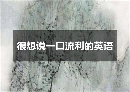 很想说一口流利的英语