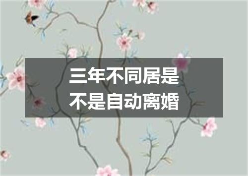 三年不同居是不是自动离婚