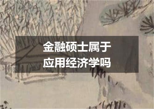 金融硕士属于应用经济学吗