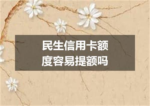 民生信用卡额度容易提额吗
