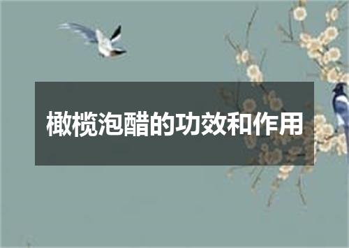 橄榄泡醋的功效和作用