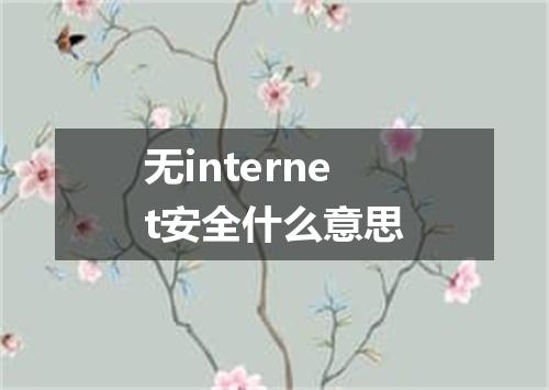 无internet安全什么意思