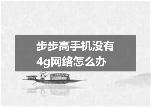 步步高手机没有4g网络怎么办