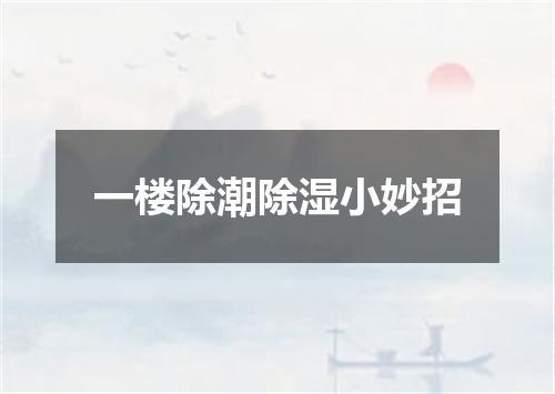 一楼除潮除湿小妙招