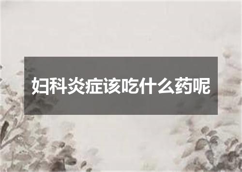 妇科炎症该吃什么药呢