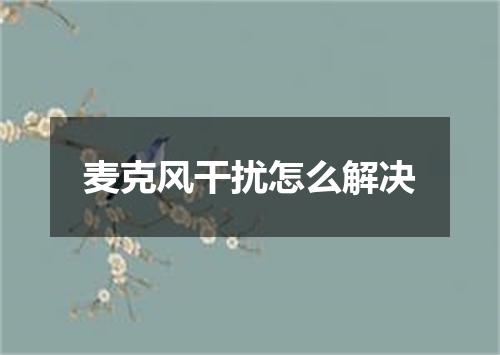 麦克风干扰怎么解决