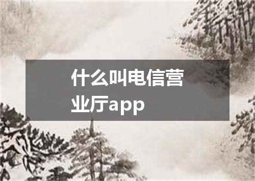 什么叫电信营业厅app