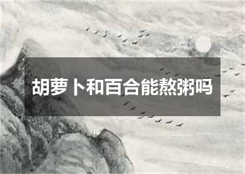 胡萝卜和百合能熬粥吗