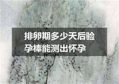 排卵期多少天后验孕棒能测出怀孕