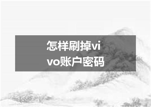 怎样刷掉vivo账户密码