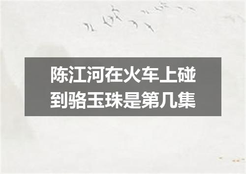 陈江河在火车上碰到骆玉珠是第几集