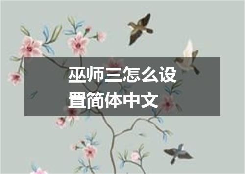 巫师三怎么设置简体中文