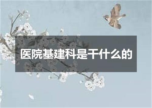 医院基建科是干什么的