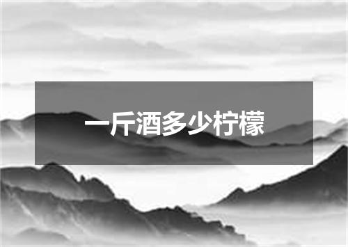 一斤酒多少柠檬