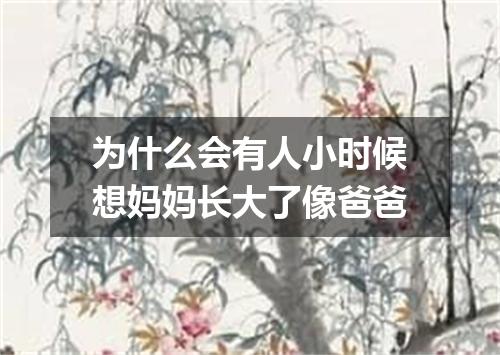 为什么会有人小时候想妈妈长大了像爸爸