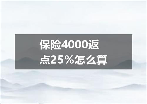 保险4000返点25％怎么算
