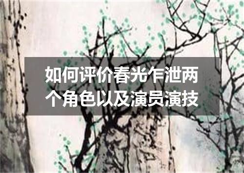 如何评价春光乍泄两个角色以及演员演技