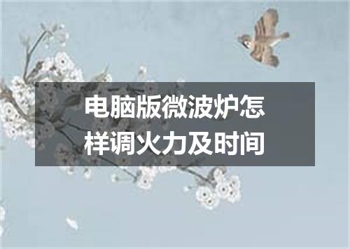 电脑版微波炉怎样调火力及时间