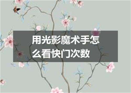 用光影魔术手怎么看快门次数