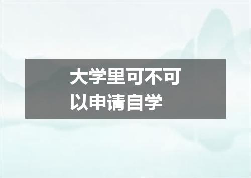 大学里可不可以申请自学