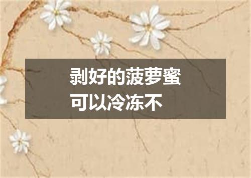 剥好的菠萝蜜可以冷冻不