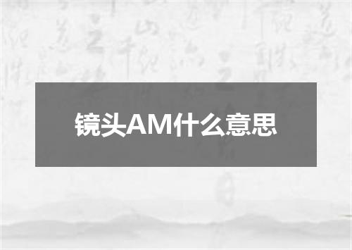 镜头AM什么意思