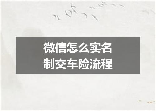微信怎么实名制交车险流程