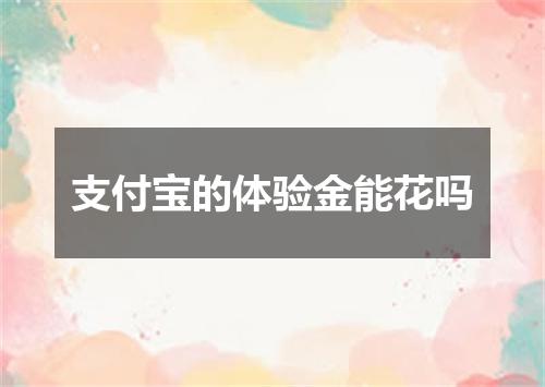 支付宝的体验金能花吗