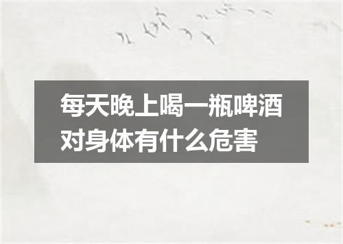 每天晚上喝一瓶啤酒对身体有什么危害