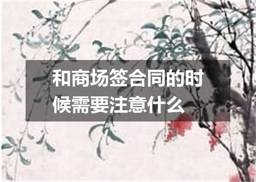 和商场签合同的时候需要注意什么
