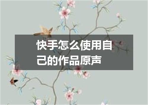 快手怎么使用自己的作品原声