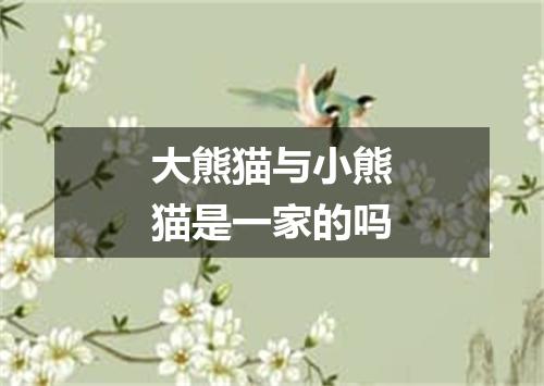 大熊猫与小熊猫是一家的吗
