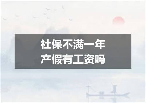 社保不满一年产假有工资吗