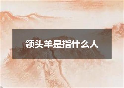 领头羊是指什么人