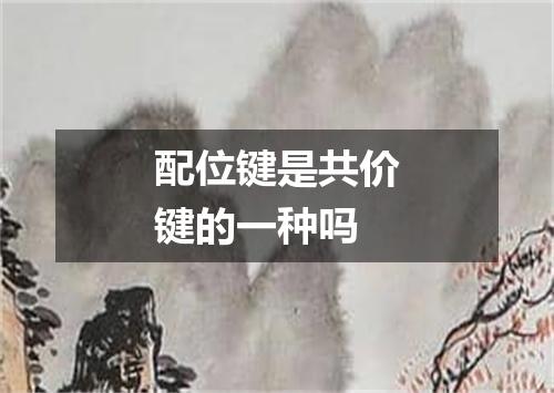 配位键是共价键的一种吗