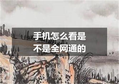 手机怎么看是不是全网通的