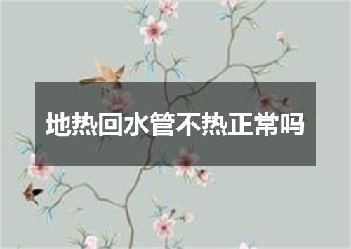 地热回水管不热正常吗