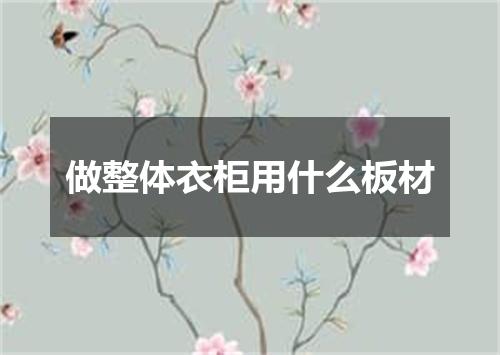 做整体衣柜用什么板材