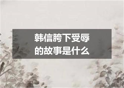 韩信胯下受辱的故事是什么