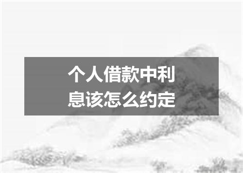 个人借款中利息该怎么约定