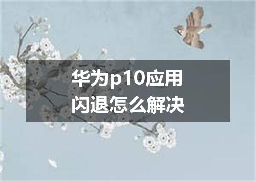 华为p10应用闪退怎么解决