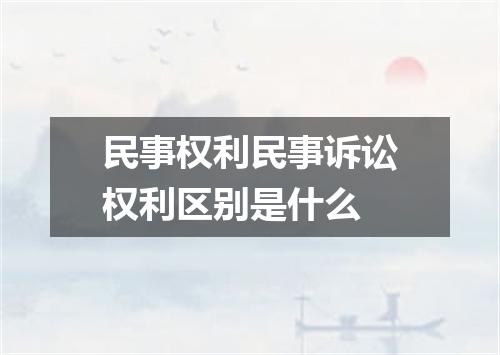 民事权利民事诉讼权利区别是什么