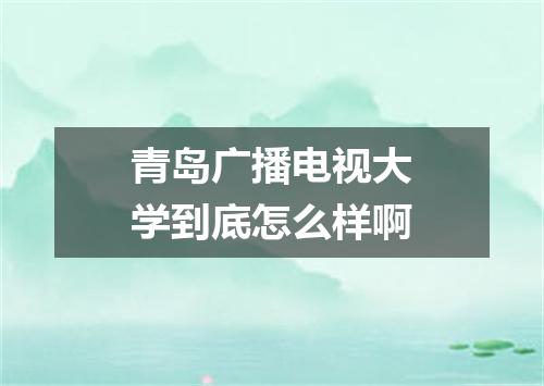 青岛广播电视大学到底怎么样啊