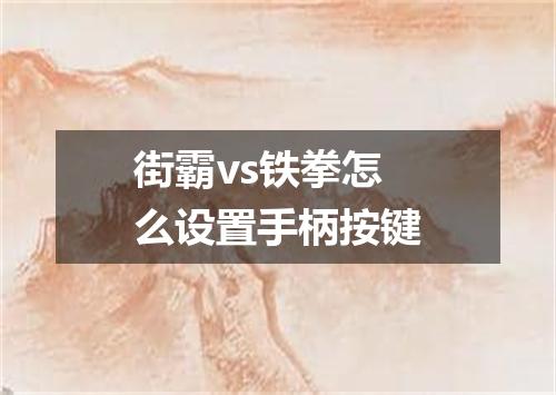 街霸vs铁拳怎么设置手柄按键