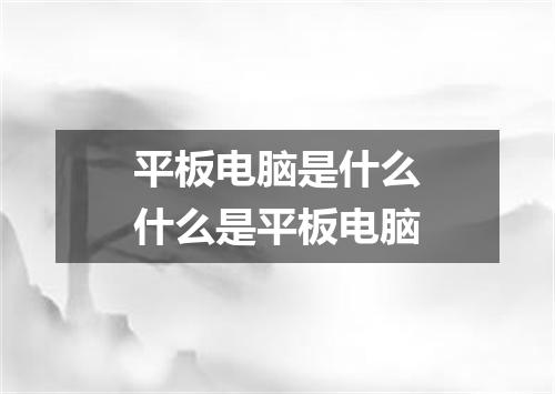 平板电脑是什么什么是平板电脑