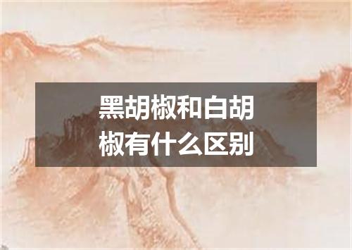 黑胡椒和白胡椒有什么区别