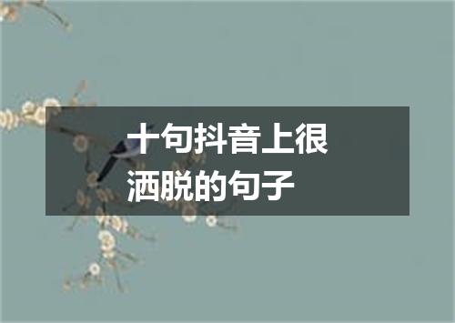 十句抖音上很洒脱的句子