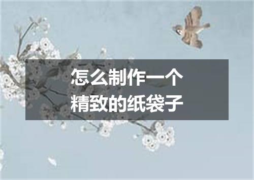 怎么制作一个精致的纸袋子