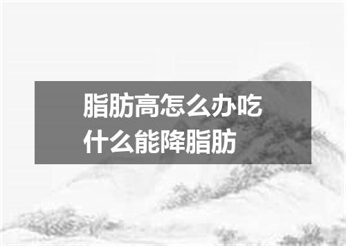 脂肪高怎么办吃什么能降脂肪